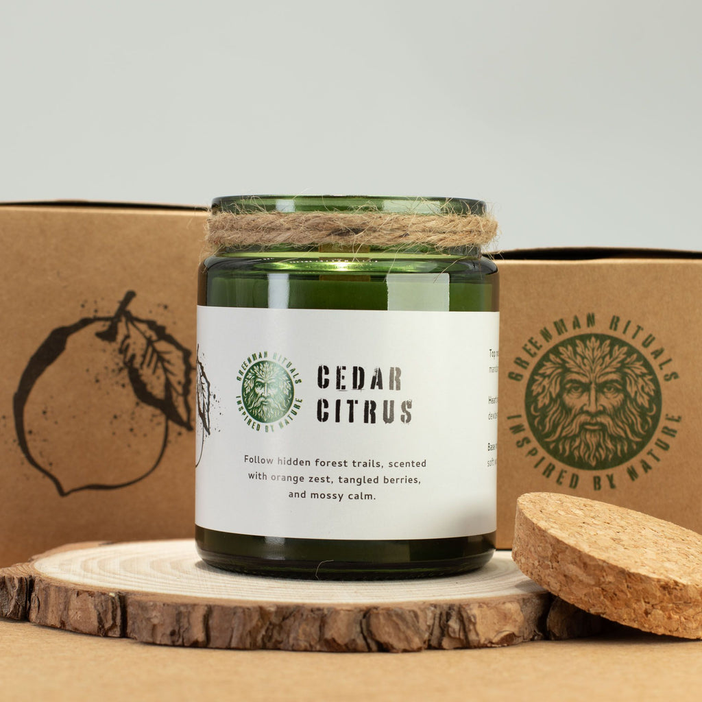 Greenman Woodwick Soy Candle – Cedar Citrus