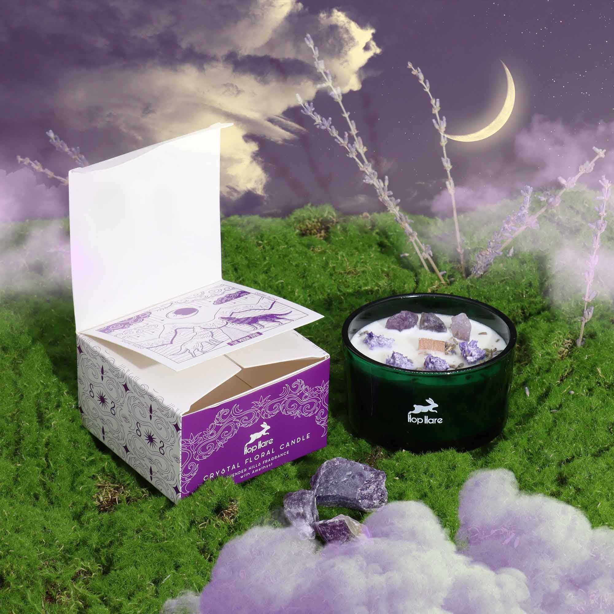 Hop Hare Crystal Magic Flower Candle – The Moon