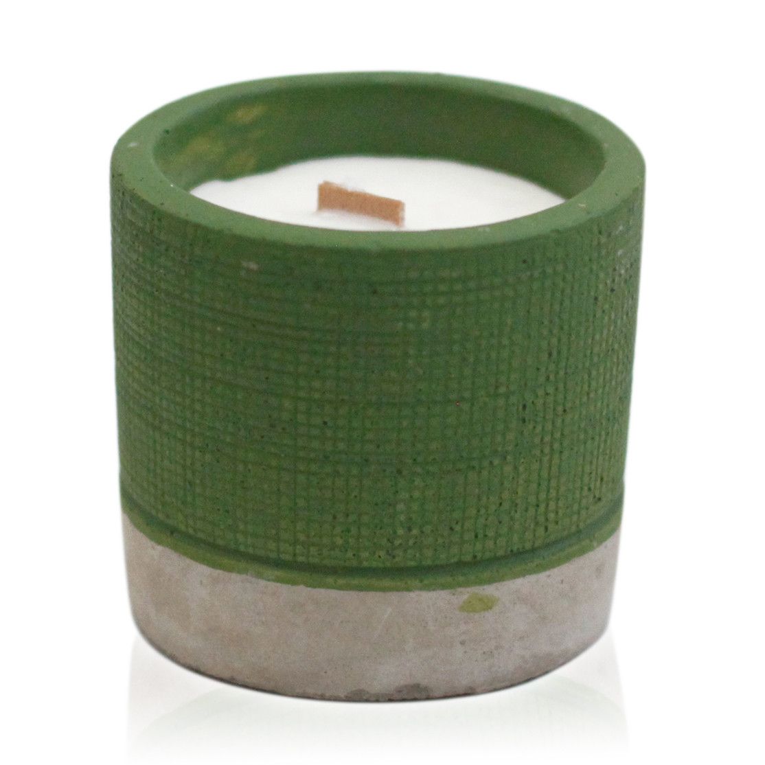 Concrete Wood Wick Candle – Sea Moss & Herbs (Small)