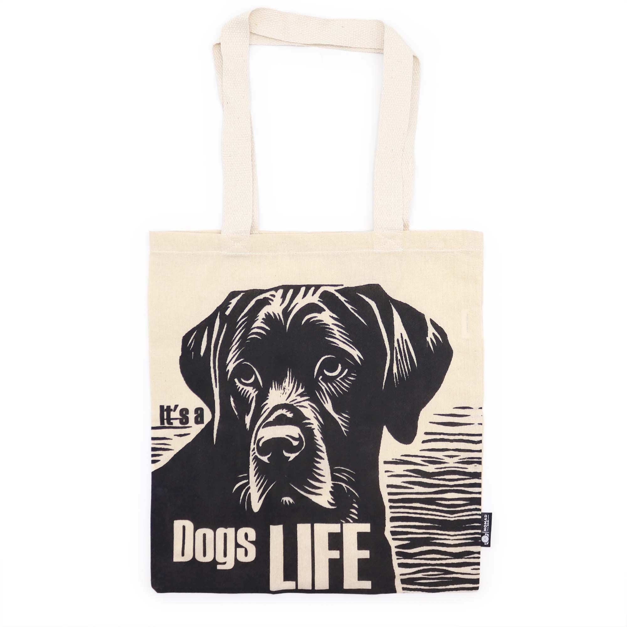 Nomad Sari Iconic Basic Tote Bag - Dog's Life - Natural 4oz