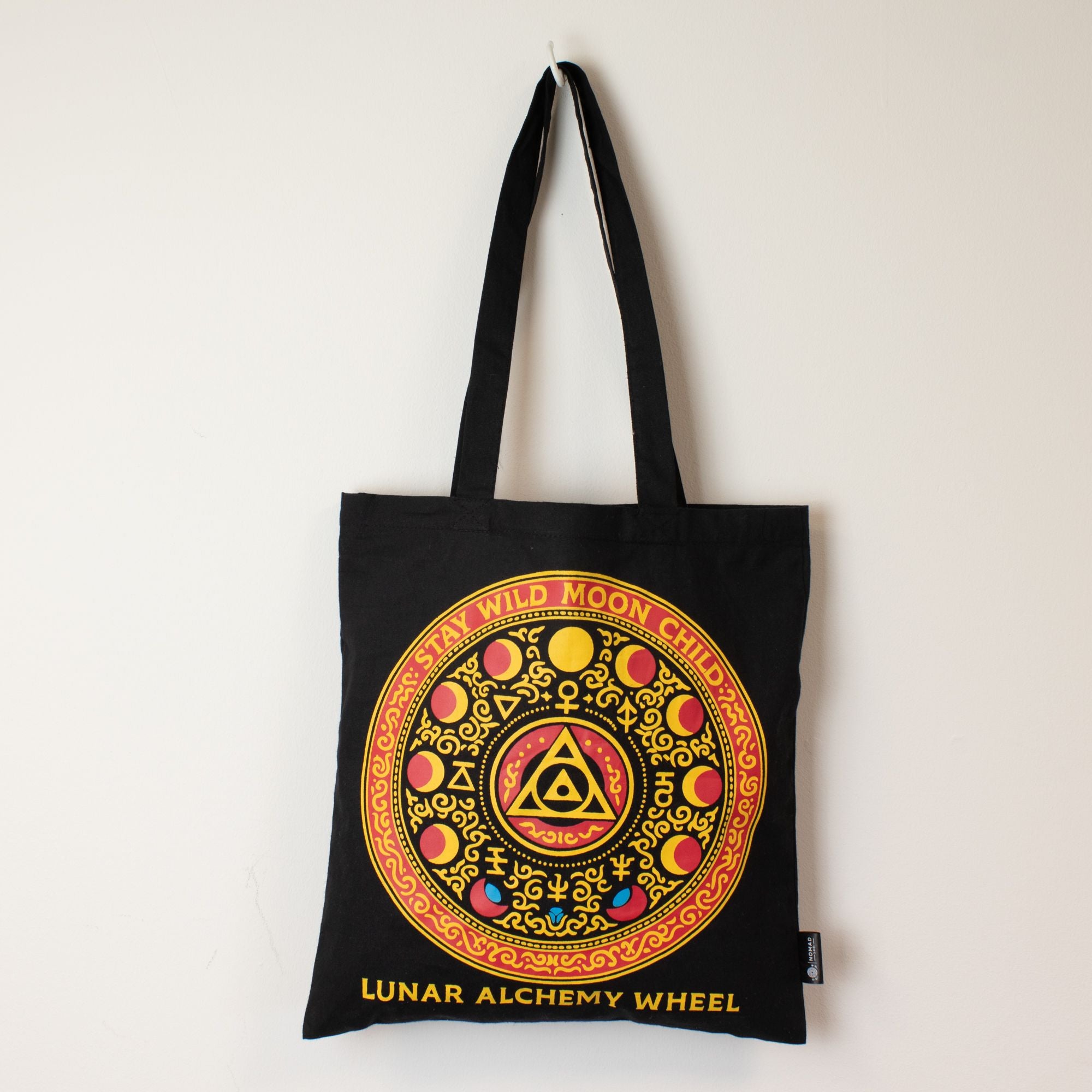 Nomad Sari Iconic Classic Tote Bag - Luna Alchemy Wheel - Black 6oz