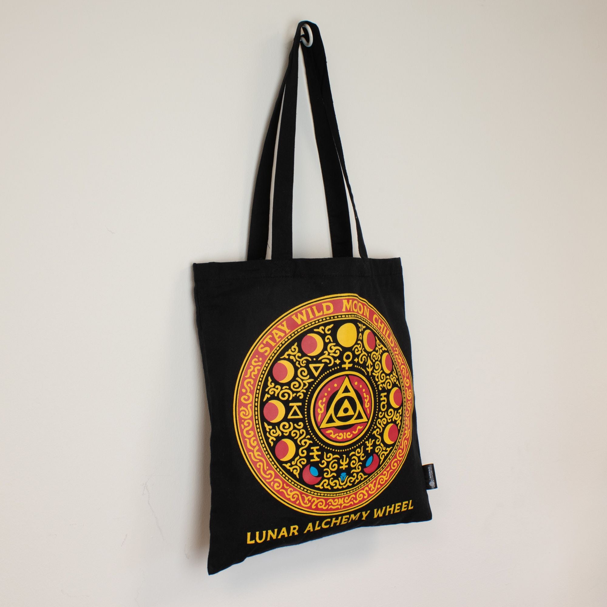 Nomad Sari Iconic Classic Tote Bag - Luna Alchemy Wheel - Black 6oz